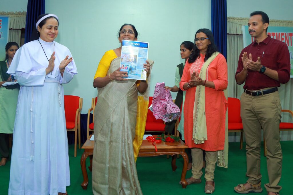 Releasing of PHYNEWS Newsletter by Ms. Annie Ittoop, Former HOD